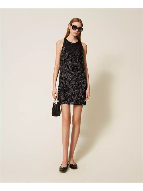 Abito corto con frange di paillettes TWINSET | TP2370/00006